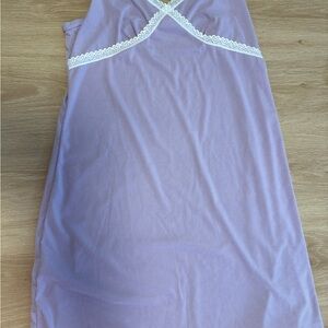 Elegant Purple Lace-Trimmed Nightgown
